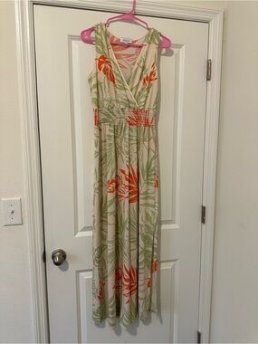 Gilli Cream Dress with Coral Print